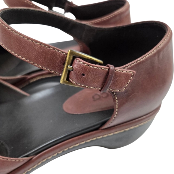 Ecco Brown Leather Ankle Strap Mary Jane Shoes - Picture 5 of 13